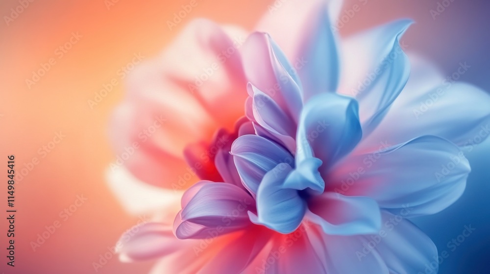 Closeup of Delicate Pastel Dahlia Flower Petals Soft Blue Pink Hues Macro Photography Botanical Beauty Closeup of Delicate Pastel Dahlia Flower Petals Soft Blue Pink Hues Macro Photography Botanical Beauty