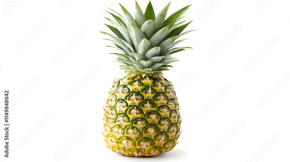 Pineapple Perfection: A vibrant, ripe pineapple stands tall, its golden skin gleaming, showcasing the tropical fruit's natural beauty and juicy sweetness. Pineapple Perfection: A vibrant, ripe pineapple stands tall, its golden skin gleaming, showcasing the tropical fruit's natural beauty and juicy sweetness.