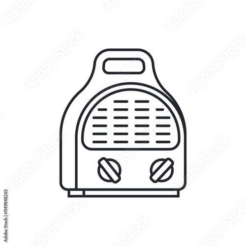 Space space heater vector icon isolated on a white background.