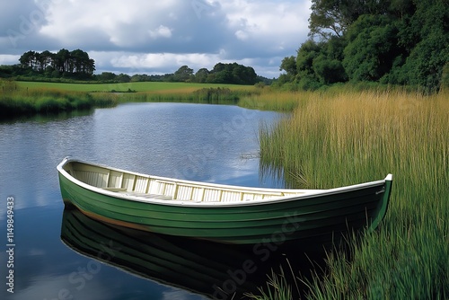 A boat on the river photo