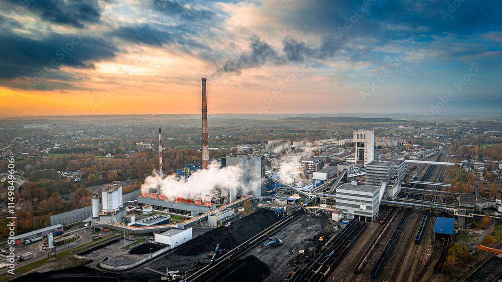 Obraz premium polska kopalnia na śląsku,zdjęcie z drona