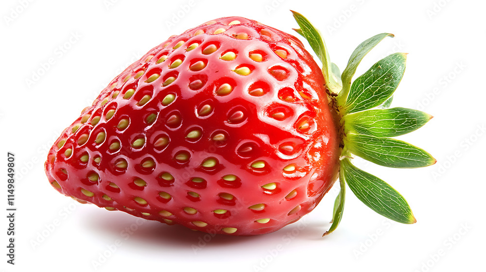 Single Ripe Strawberry: A single, juicy strawberry, perfectly ripe and glistening with dew, a symbol of summer sweetness and freshness. Single Ripe Strawberry: A single, juicy strawberry, perfectly ripe and glistening with dew, a symbol of summer sweetness and freshness.