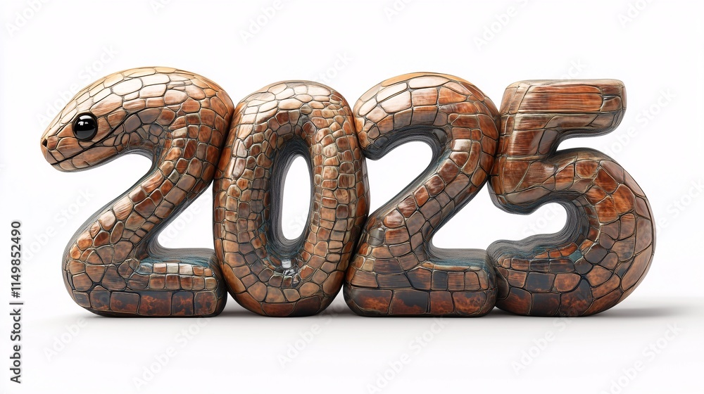 Obraz premium 2025 Snake Design: Textured Wooden Sculpture