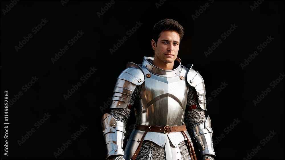 An angelic knight in shining armor hovers, holding a sword, bathed in radiant divine light. An angelic knight in shining armor hovers, holding a sword, bathed in radiant divine light.