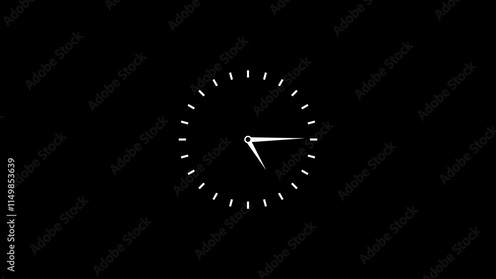 Clock icon flat style 24 Hour Day Fast Speed white color4k illustration on black background. Digital clock time rotation 360 4k illustration. Clock icon flat style 24 Hour Day Fast Speed white color4k illustration on black background. Digital clock time rotation 360 4k illustration.