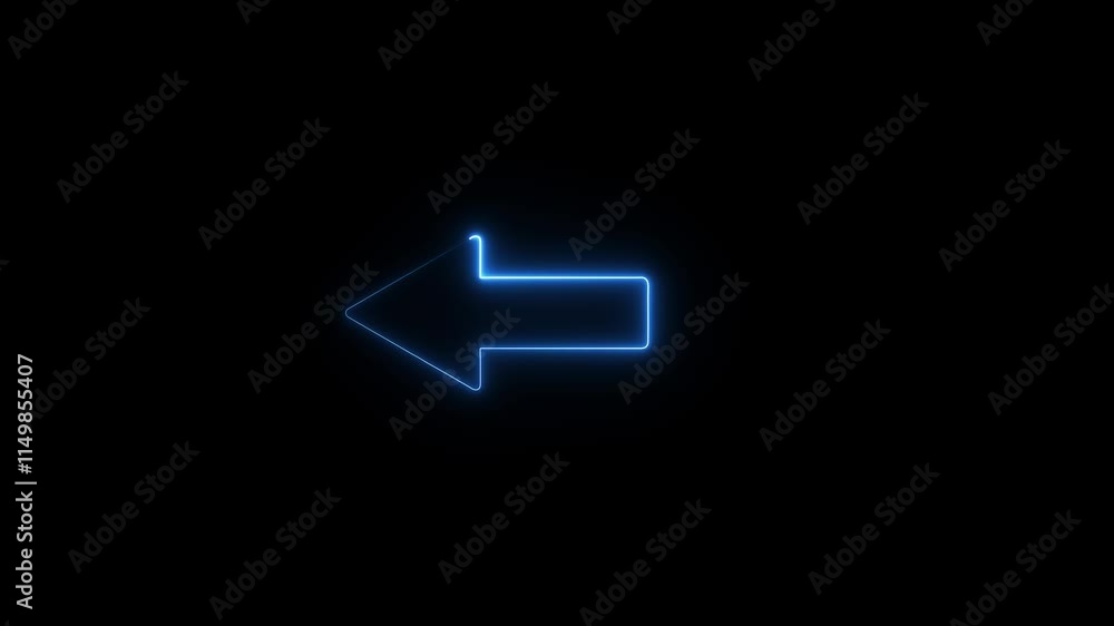 glowing neon Abstract beautiful neon arrow icon animation black background . glowing neon Abstract beautiful neon arrow icon animation black background .