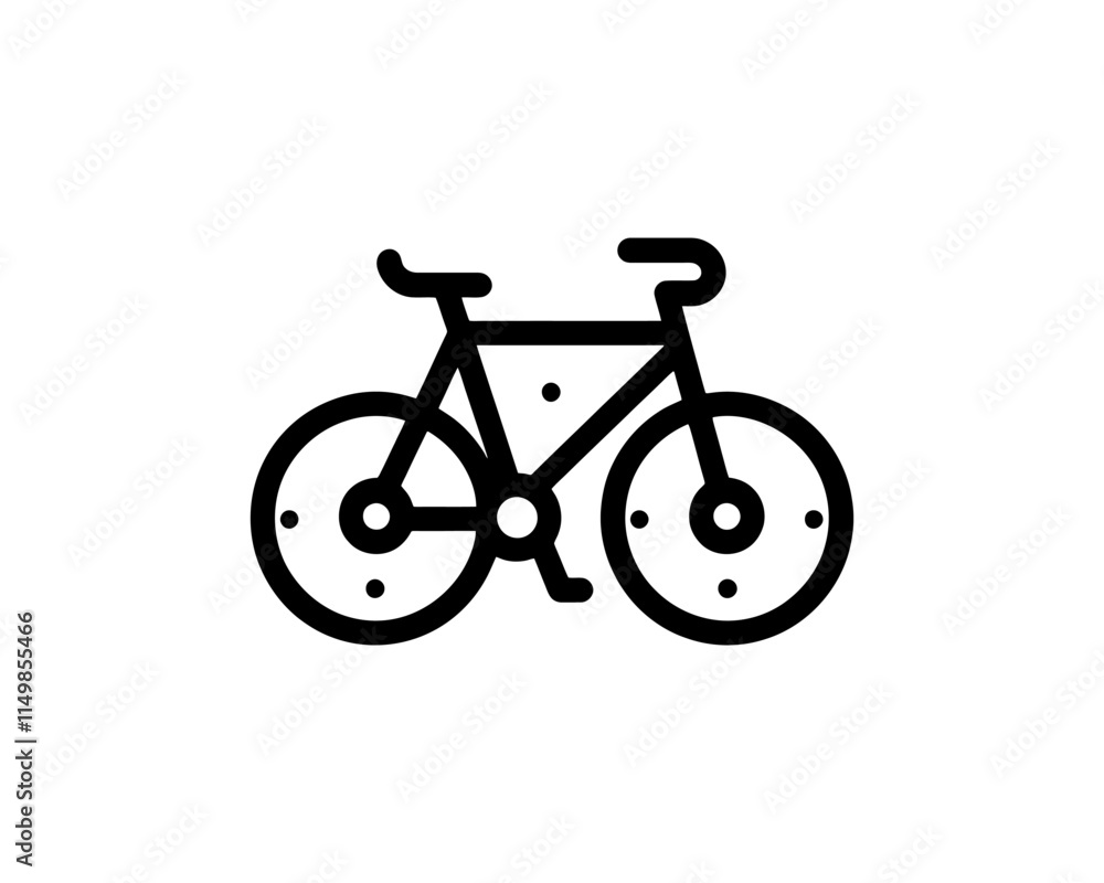 Fototapeta premium black bicycle isolated on white