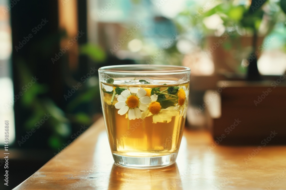 Chamomile Tea in a Glass Cup Chamomile Tea in a Glass Cup