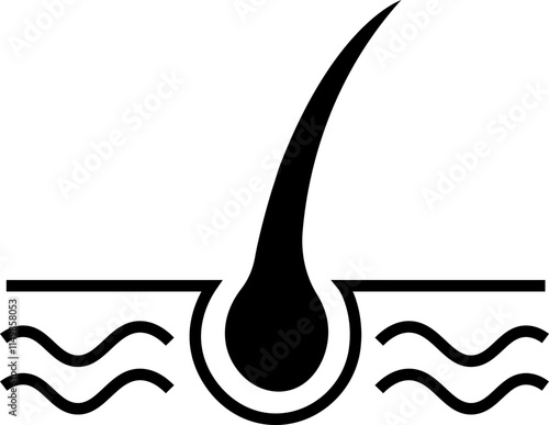 Hair follicle cosmetic line and flat icon. Vector include skincare frizzy repair revitalizing scalp dandruff follicle outline pictogram for trichology isolated on transparent background