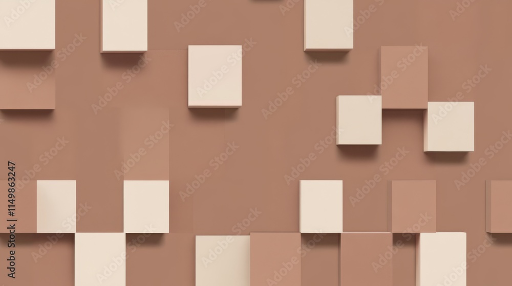 PANTONE 17-1230 Mocha Mousse Minimalist 3D Pattern Wallpaper Design Background PANTONE 17-1230 Mocha Mousse Minimalist 3D Pattern Wallpaper Design Background