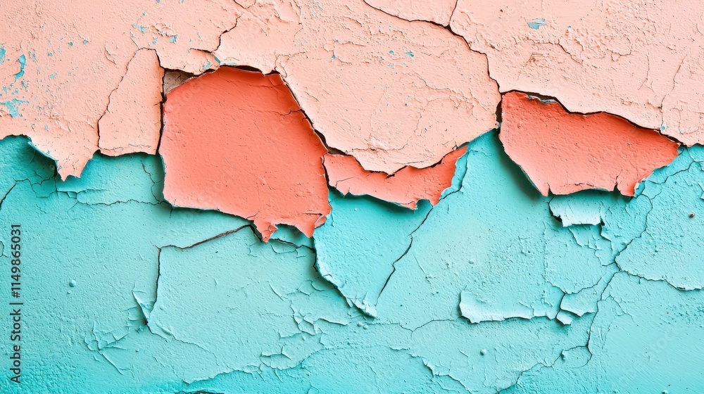 Peeling Paint on Wall Revealing Underlying Layers Peeling Paint on Wall Revealing Underlying Layers