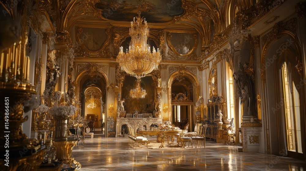 Obraz premium Gilded Interior of a Grand Palace
