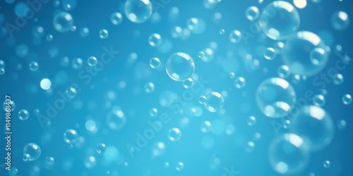 Wallpaper Mural A serene image of numerous translucent bubbles floating in a vibrant azure background, creating a captivating and ethereal atmosphere. Torontodigital.ca