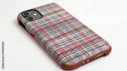 Wallpaper Mural Stylish Plaid Phone Case with Leather Trim Torontodigital.ca