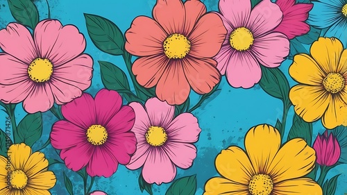 Wallpaper Mural Beautiful Wild flowers in a sunny spring day, abstract flower Torontodigital.ca