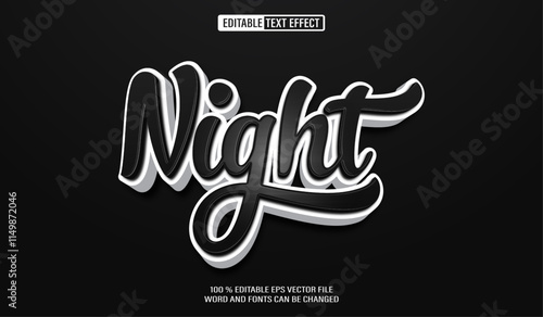Editable 3d text style effect - Black  text effect Template