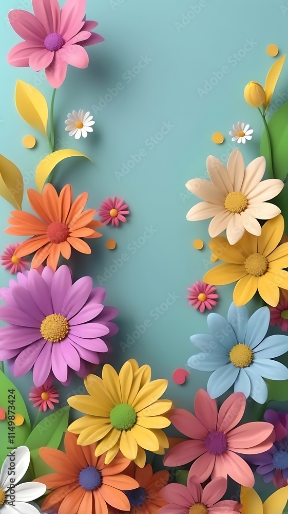 Fototapeta premium Beautiful Wild flowers in a sunny spring day, abstract flower