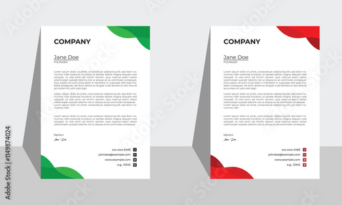 Modern business and corporate letterhead template.