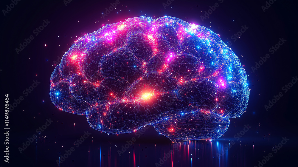 glowing brain network of neurons energy and connectivity glowing brain network of neurons energy and connectivity