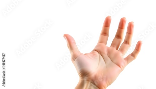 hands raised with palms open isolated white background generated By AI photo