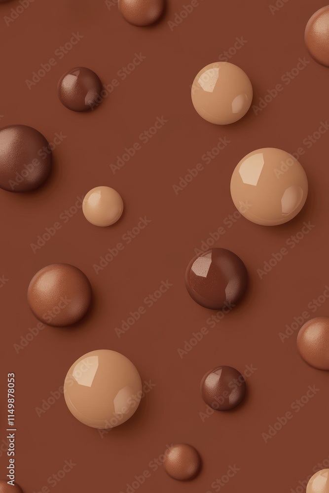 Fototapeta premium PANTONE 17-1230 Mocha Mousse Minimalist 3D Pattern Wallpaper Design Background