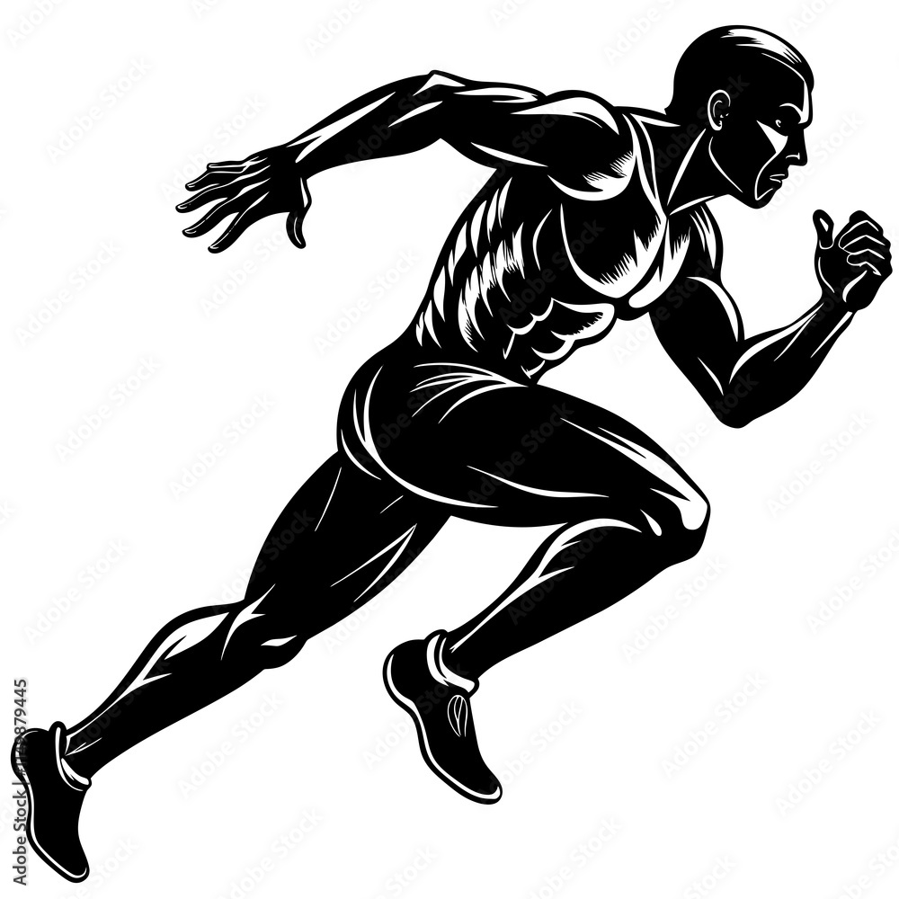 Fototapeta premium silhouette of a man running