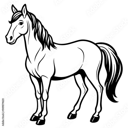 Wallpaper Mural horse isolated on white Torontodigital.ca