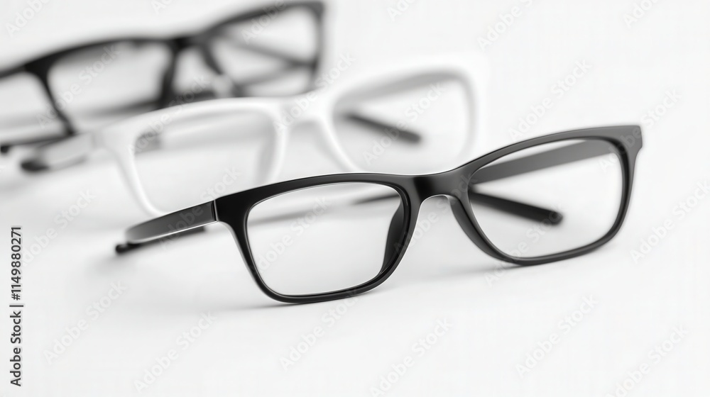 realistic photo featuring a set of white and black mockup glasses isolated on a clean white background. realistic photo featuring a set of white and black mockup glasses isolated on a clean white background.