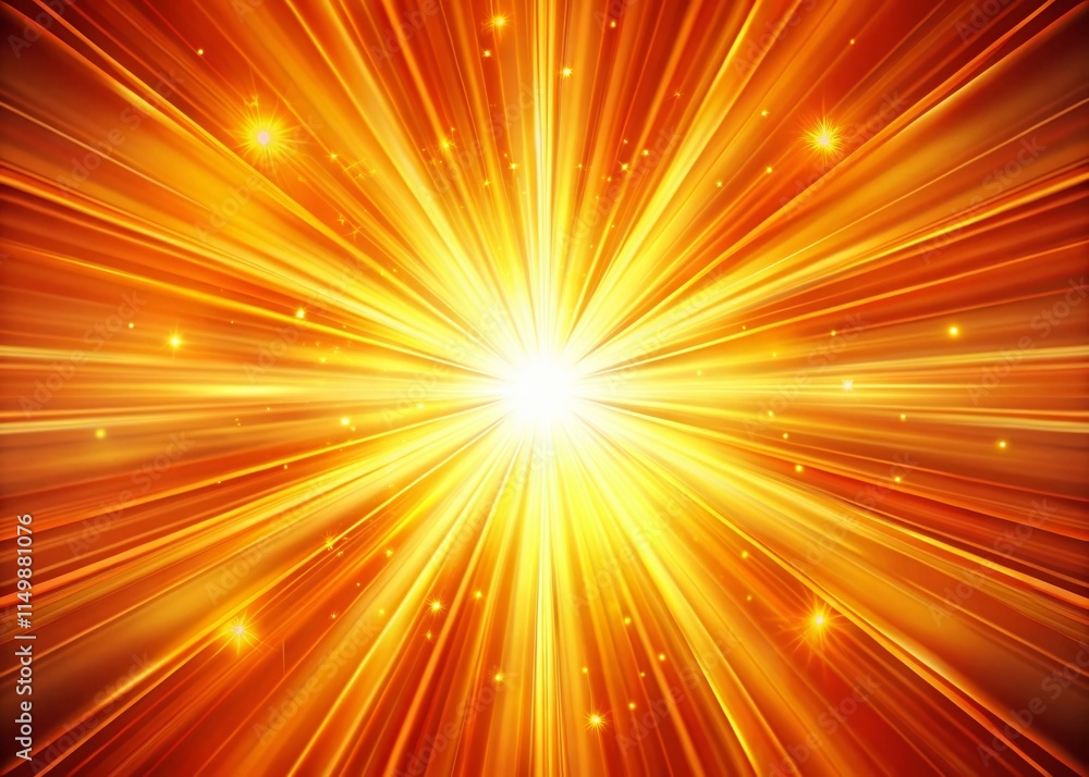 Obraz premium Vibrant Orange Sunburst Explosion: Abstract Sunlight Rays Background