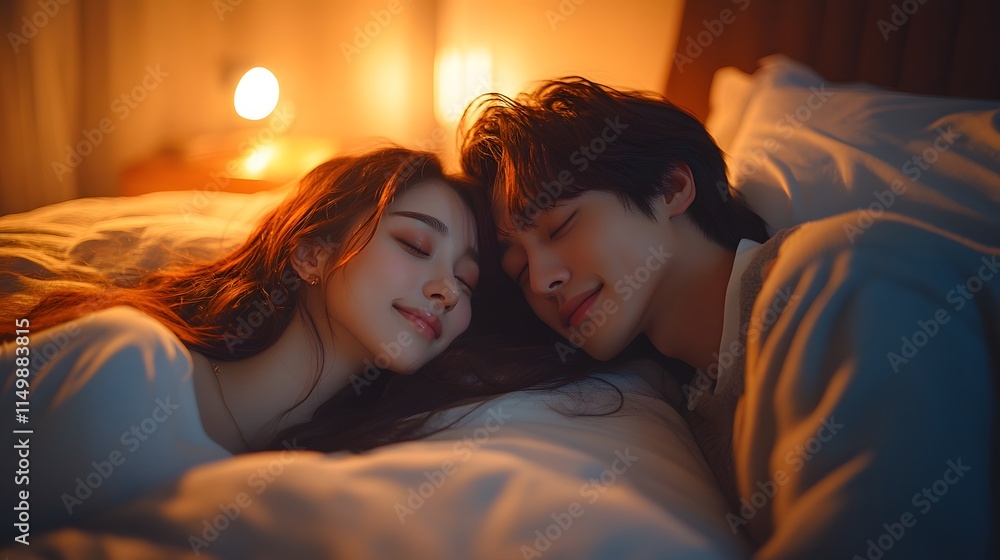 Couple Sleeping Peacefully in Bed Couple Sleeping Peacefully in Bed