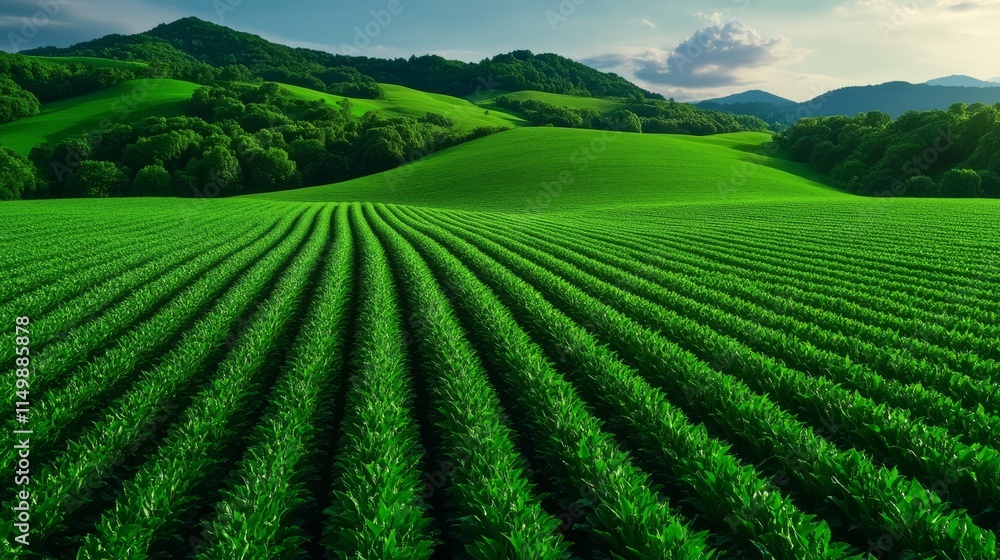 Serene Rolling Hills and Lush Green Fields A Breathtaking Landscape Photograph Serene Rolling Hills and Lush Green Fields A Breathtaking Landscape Photograph