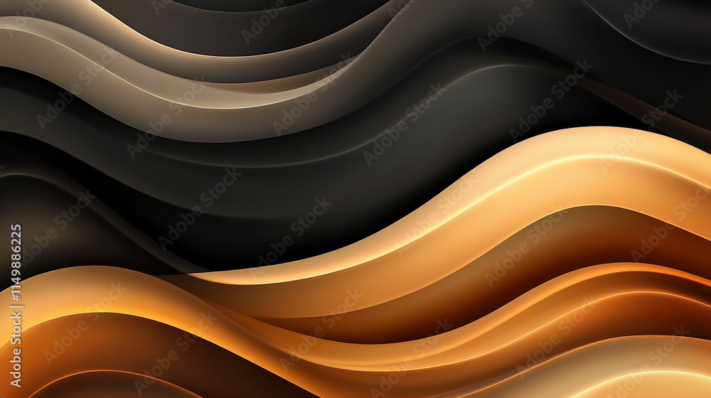 A visually appealing, three-dimensional abstract design of black and gold colors, 3d golden wave silk satin background. Abstract luxury swirling black gold background. Gold waves abstract background
A visually appealing, three-dimensional abstract design of black and gold colors, 3d golden wave silk satin background. Abstract luxury swirling black gold background. Gold waves abstract background