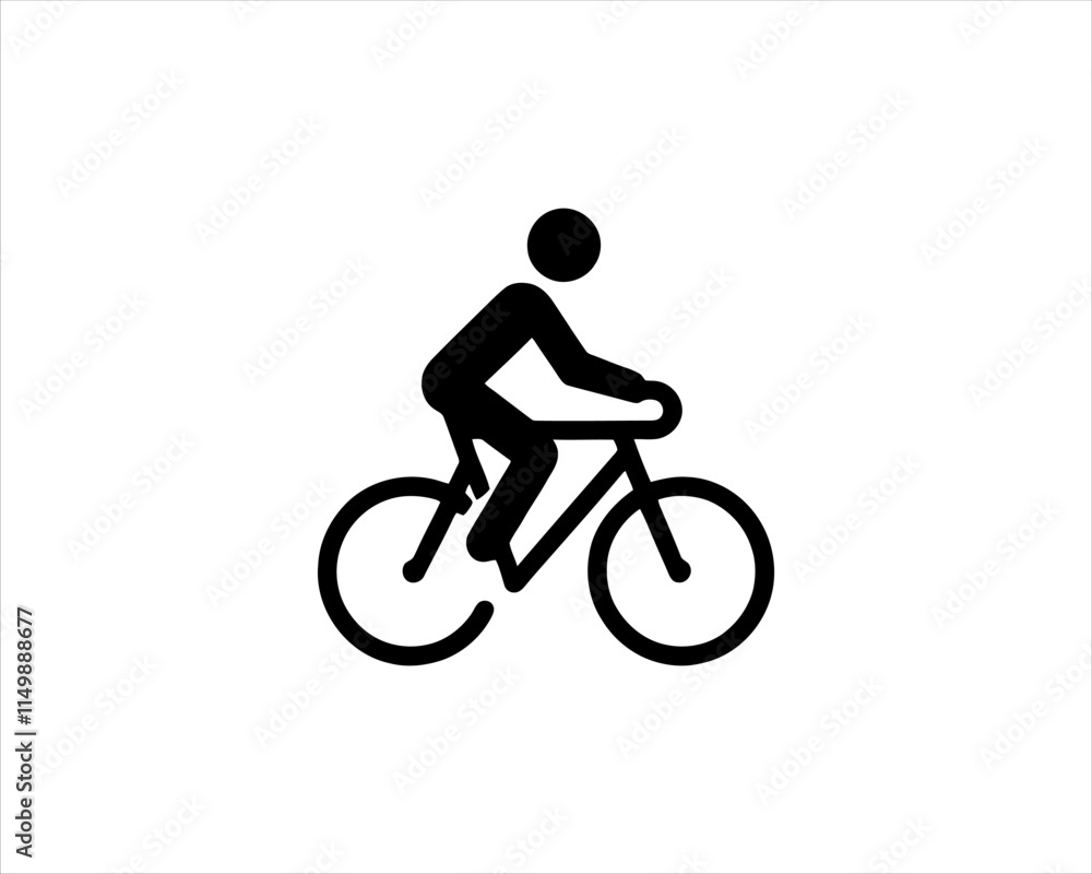 Fototapeta premium person riding a bike vector illustration.
