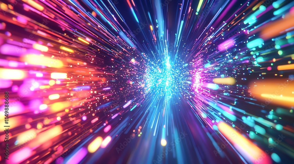 Fototapeta premium Vibrant Abstract Background of Flowing Colorful Lines Creating a Dynamic and Energetic Atmosphere Perfect for Modern Artistic Designs and Visual Projects