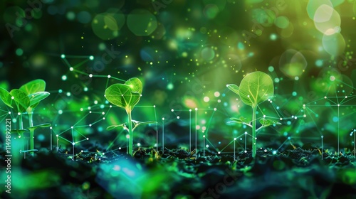 Young Sprout Agricultural Technology, Scientific Research Banner, Organic Digital Background
