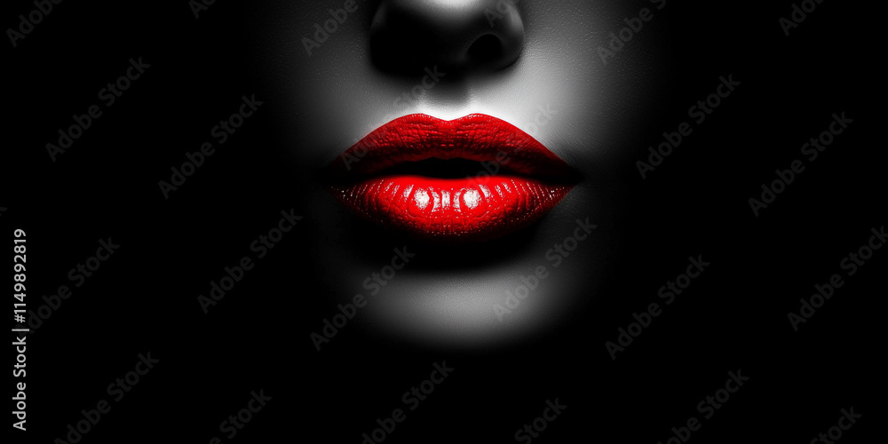 Red woman lips in the dark Red woman lips in the dark