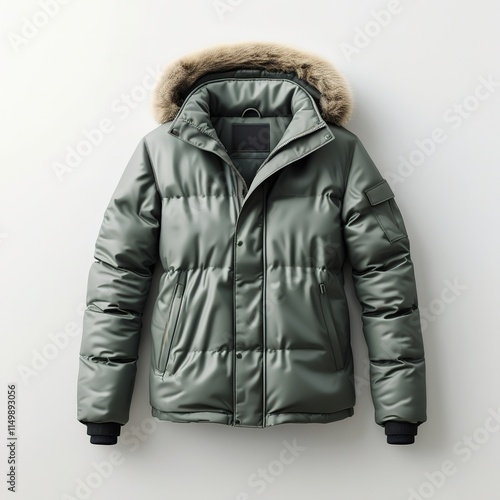 Isolated Winter Compy Jacket on a White Background with Winter Clothing Style photo