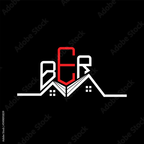 BER Real State logo design, BER simple and modern logo. BER luxurious alphabet design