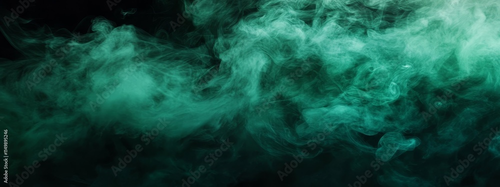 Fototapeta premium Teal and dark green smoke abstract background.