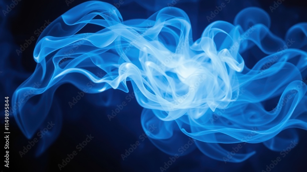 Abstract Blue Smoke Swirls, an ethereal and captivating visual of flowing gaseous forms Abstract Blue Smoke Swirls, an ethereal and captivating visual of flowing gaseous forms