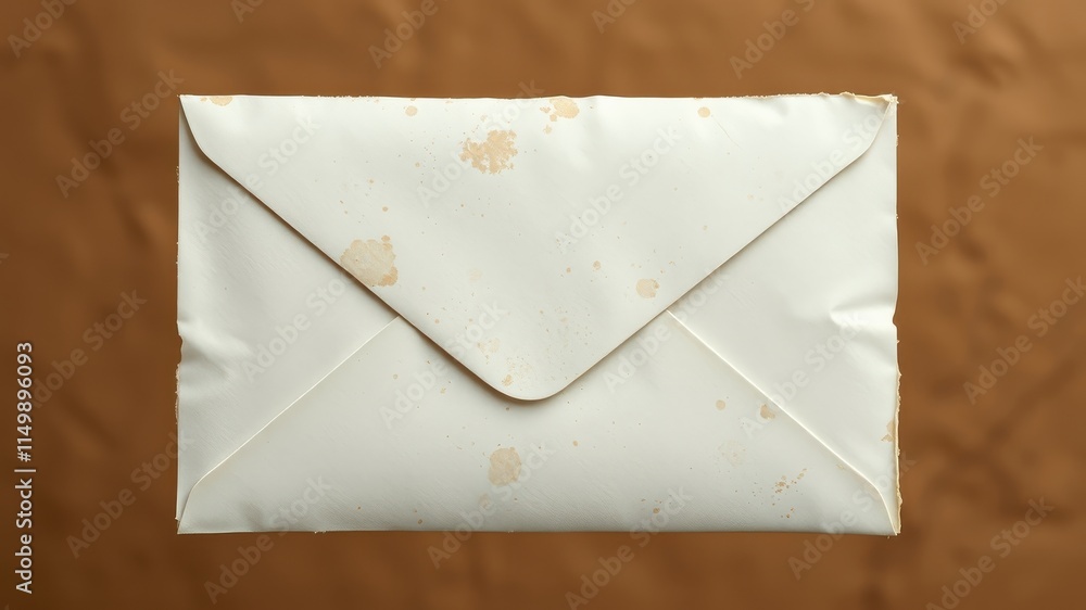 A Simple White Envelope with Subtle Stain Marks A Simple White Envelope with Subtle Stain Marks