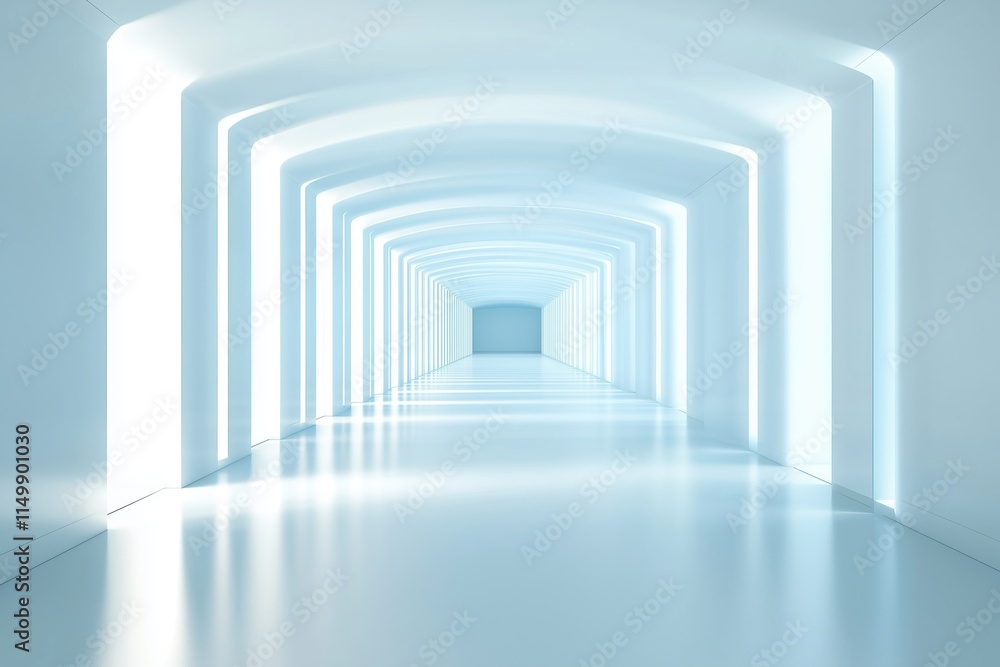 Obraz premium Corridor of a modern hospital, clean lines and sterile atmosphere