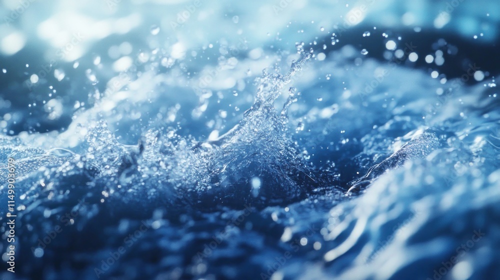 Close-up of Water Droplets and Splashes Close-up of Water Droplets and Splashes