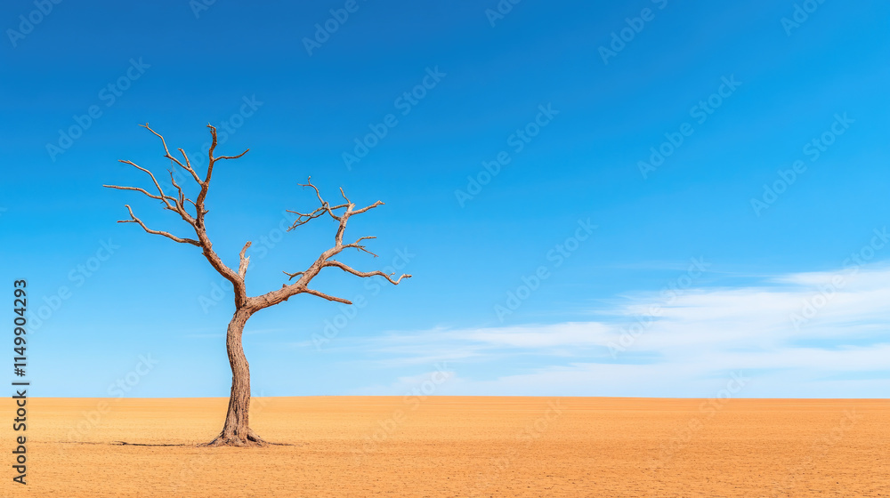 Enduring loneliness of an old withered tree in a vast empty field - a reflection on time and solitude Enduring loneliness of an old withered tree in a vast empty field - a reflection on time and solitude