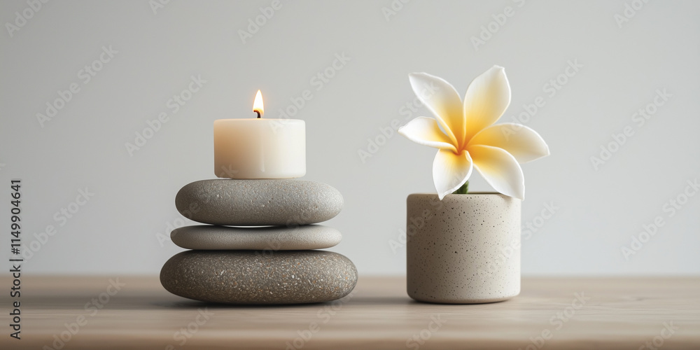 A minimalist spa background concept A minimalist spa background concept