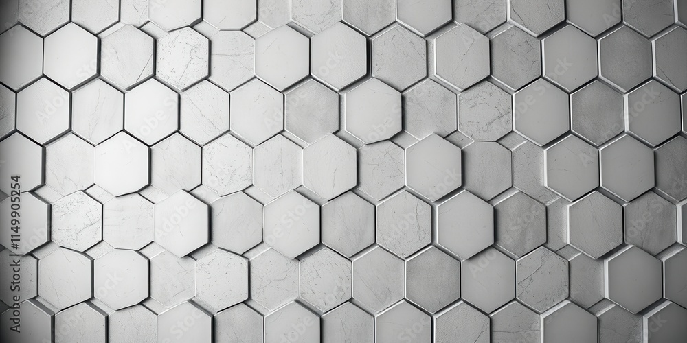 Naklejka premium Abstract Hexagonal Pattern Wall Texture Modern Industrial Design Element