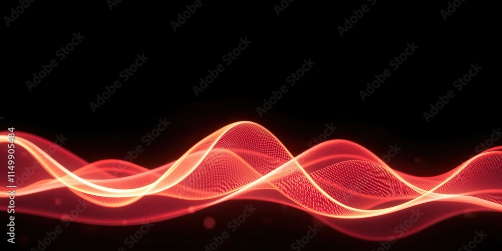 Abstract Red Energy Wave Flowing Through Dark Space Abstract Red Energy Wave Flowing Through Dark Space