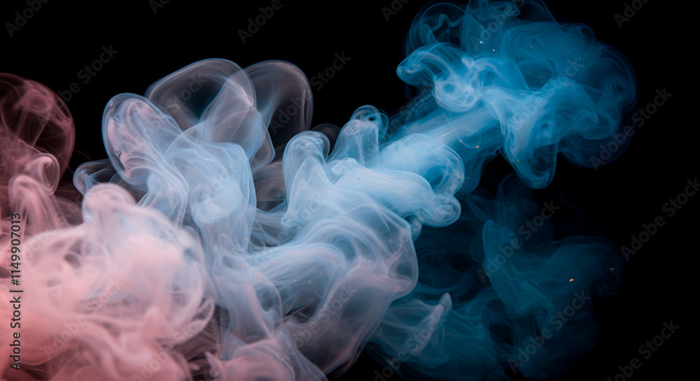 Abstract Blue Pink Smoke Swirls Fluid Art Background Texture Abstract Blue Pink Smoke Swirls Fluid Art Background Texture