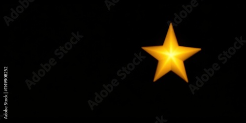 Illuminated Golden Star on Black Background, Perfect for Festive Designs