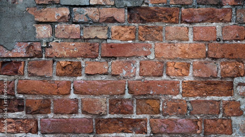 Obraz premium The photo shows a close-up of a brick wall